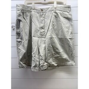 Cambridge Classics Mens Khaki Pleated Chino Shorts Tan Cotton Twill Size 38